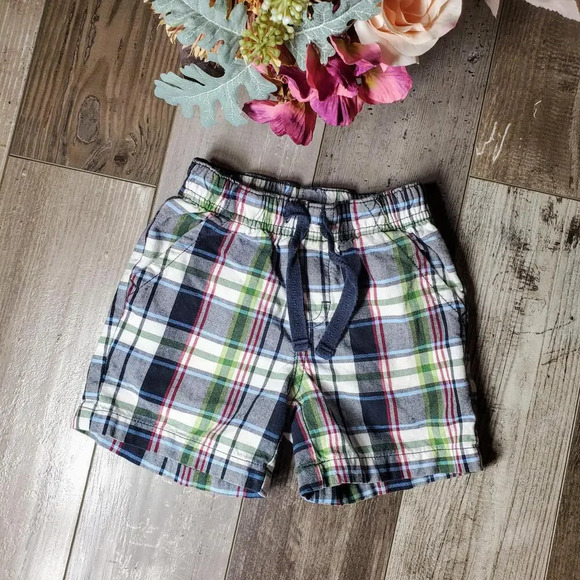 Gymboree Plaid Baby Boy Shorts 6-12m 100% Cotton EUC - Picture 2 of 6